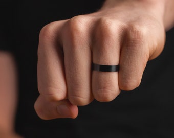 Mens Silicone Wedding Ring – 8mm Band – Rugby Gym Crossfit – Active Lifestyle – Sizes S-X
