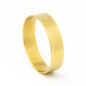 Thin Mens Wedding Band - Brushed Gold - Chromium Alloy - Thin Engagement Ring, Minimalist Mans Band, Comfortable Wedding Band Ring