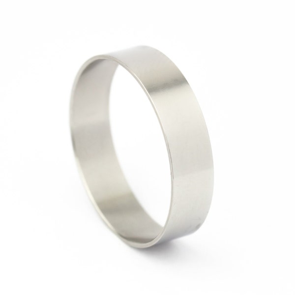 Ultra Thin and Lightweight Wedding Band Set - Brushed Silver - Chromium Alloy - Ultra-Thin Black Silicone Ring Included!
