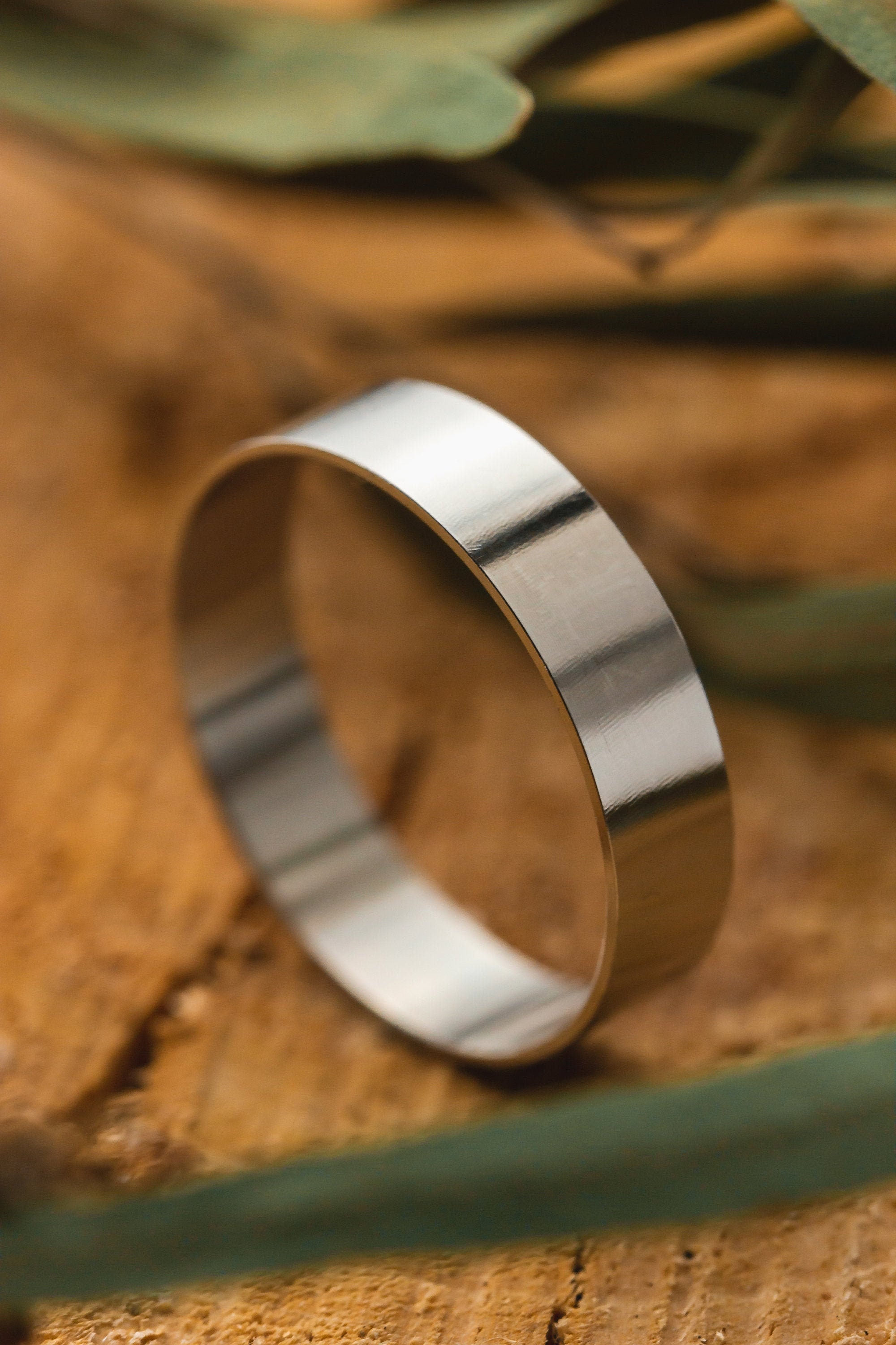 Ultra Thin and Lightweight Wedding Band Set - Brushed Silver