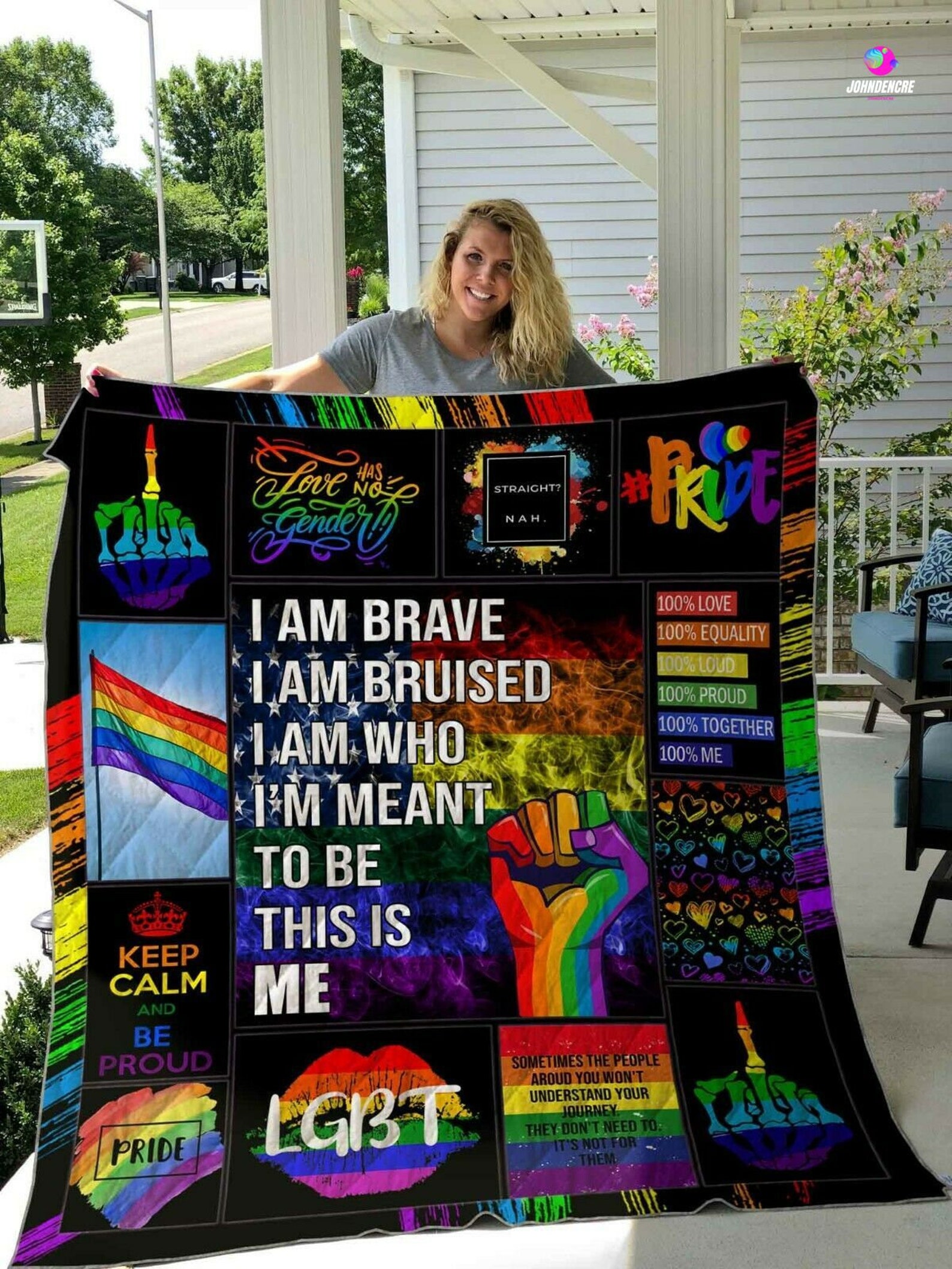 Lgbt Rainbow Pride Quotes Quilt Blanket Sofa Bedding Family Etsy