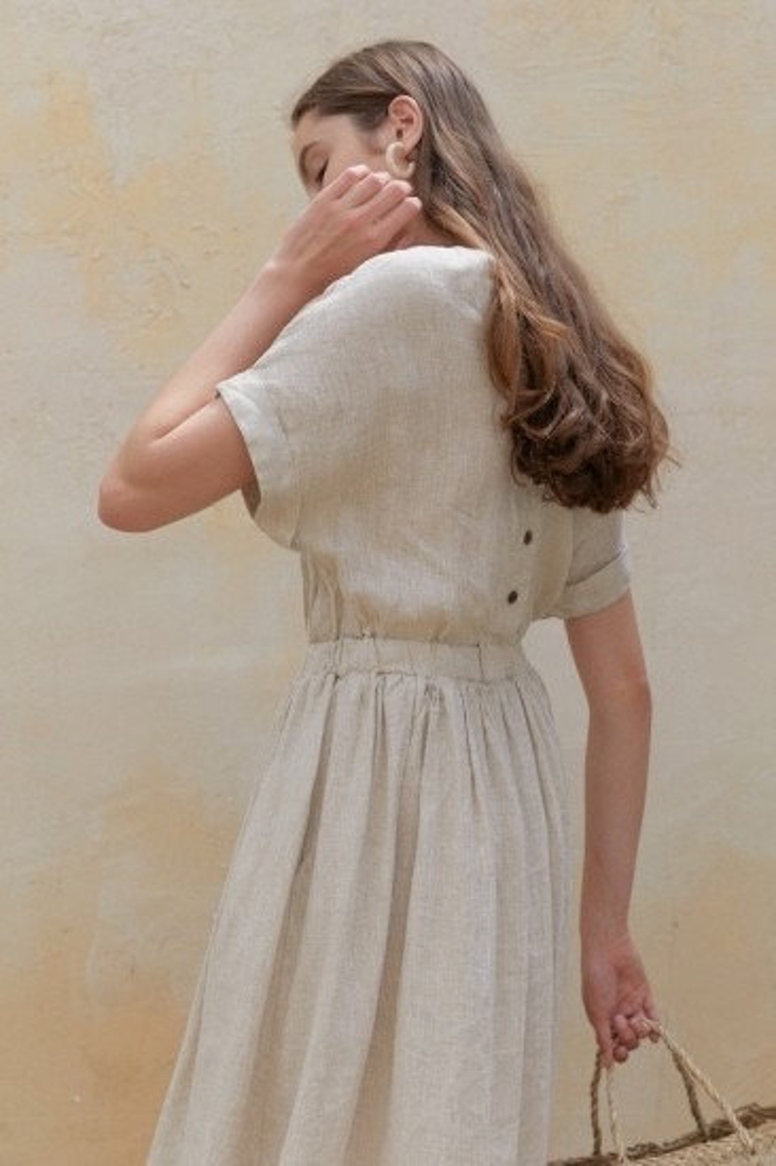 Linen Dress Vintage Linen Dress Cottagecore Linen Dress Etsy