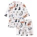 Cat print Pajamas sleepy Kitty, Summer Pyjamas, Short sleeve shirt and short, Y2K, Christmas gifts for her,Birthday gifts 
