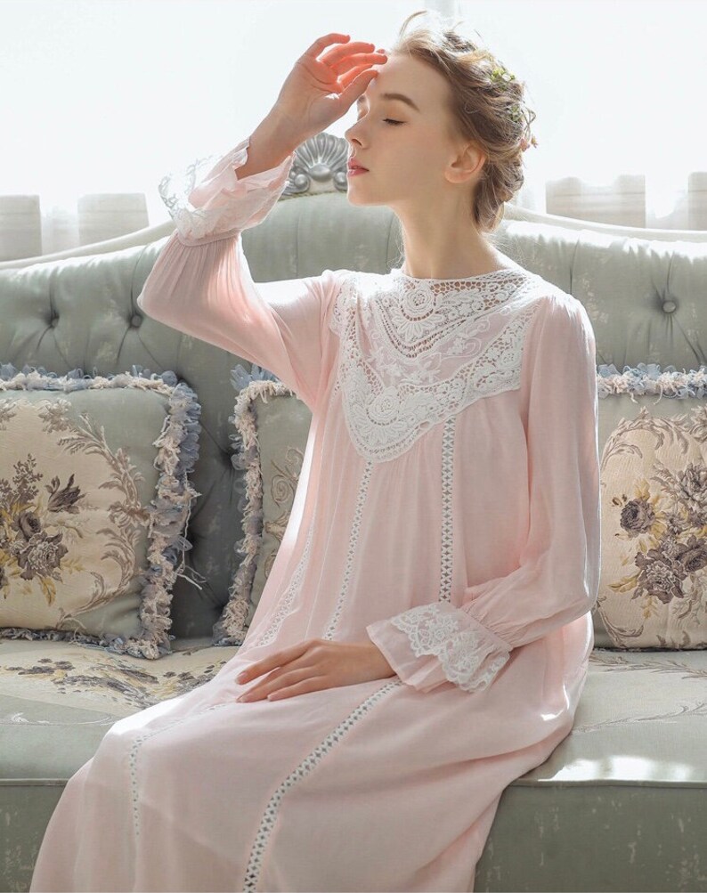 Chic Fairy Dress Vintage Princess Nightgown Pink Cottagecore Etsy