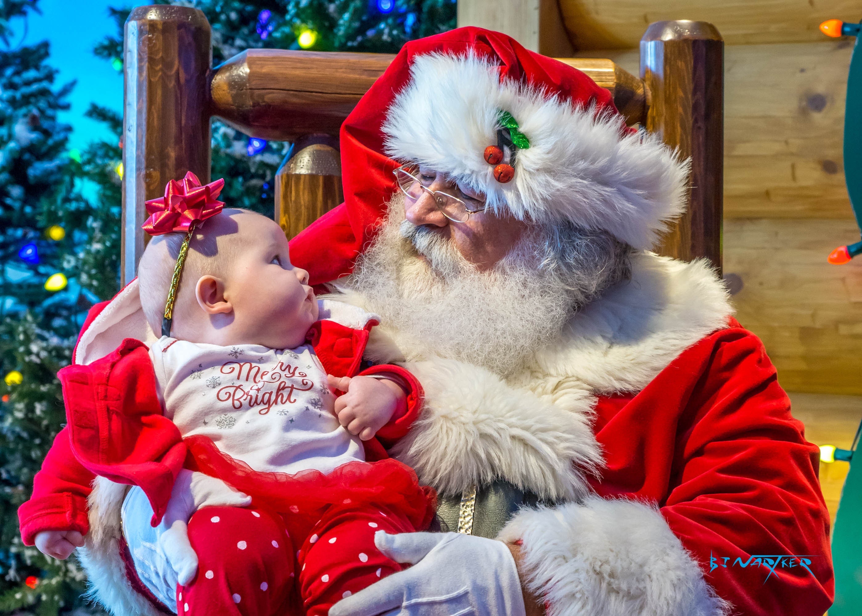 Baby's First Visit to Santa - Santa Clause - Photo Print - Gallery Quality - Unframed - Christmas -Holidays- Giclee