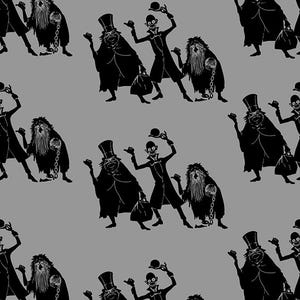 Hitch Hiking Ghosts Haunted Mansion Wallpaper Repeating Pattern, JPG, for creating Screen wallpaper or for Use in 3d modeling-Download Now!