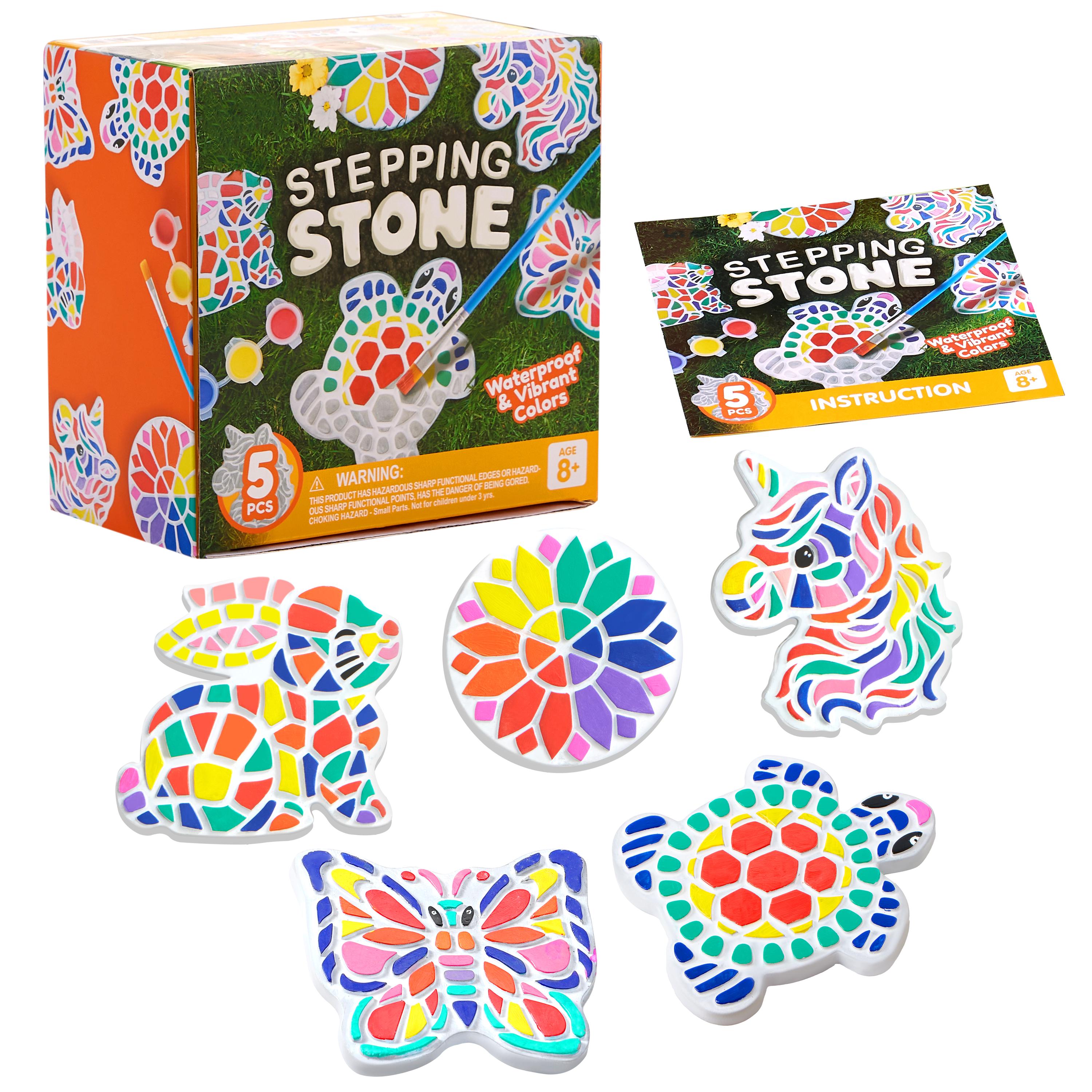 Stepping Stones Painting Kit for Kids, Ceramic Garden Decor, Unicorn…