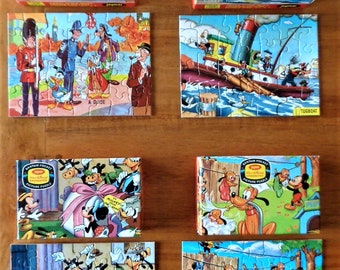 Walt Disney Characters Interlocking Picture Puzzle Fire Engine Fun Featuring Donald Duck and Chip and Dale By Jaymar New In Sealed Plastic