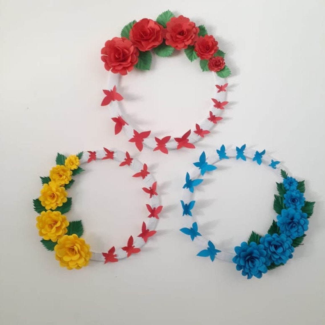 Round flower wall art décor for home office nursery room Etsy