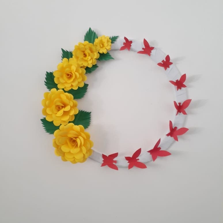 Round flower wall art décor for home office nursery room Etsy