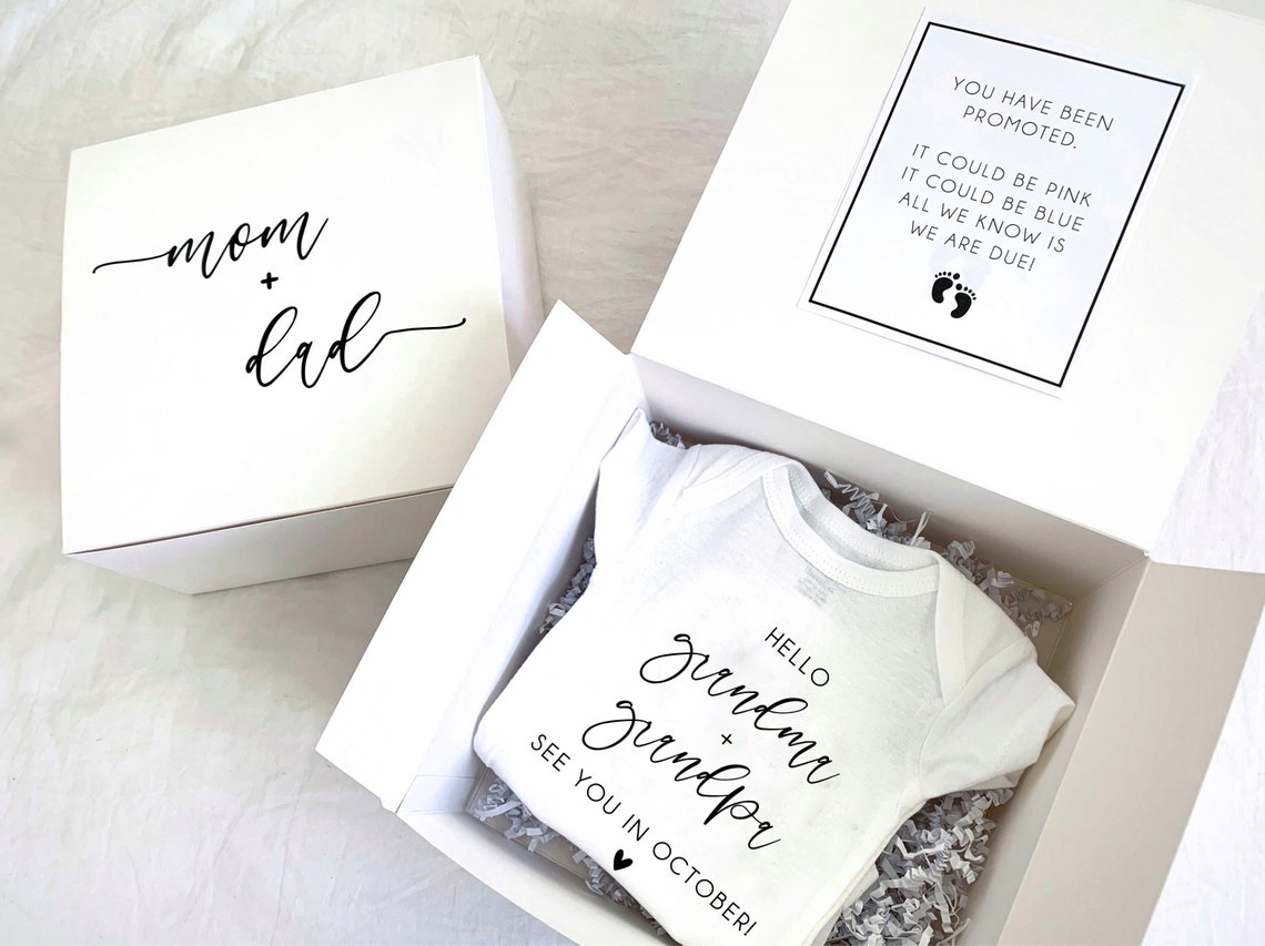 Grandparent Pregnancy Announcement Reveal Box Baby Etsy