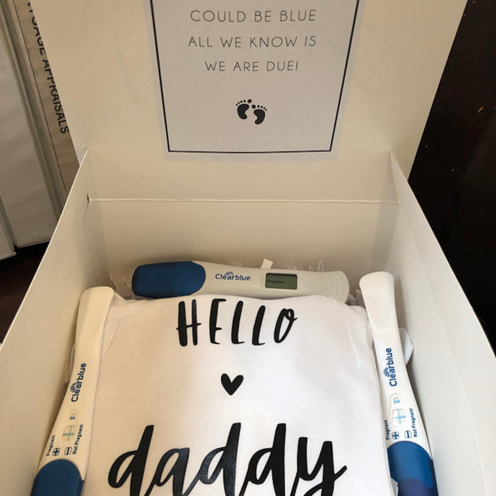 Pregnancy Announcement Gift Box Hello Daddy Surprise Box Etsy