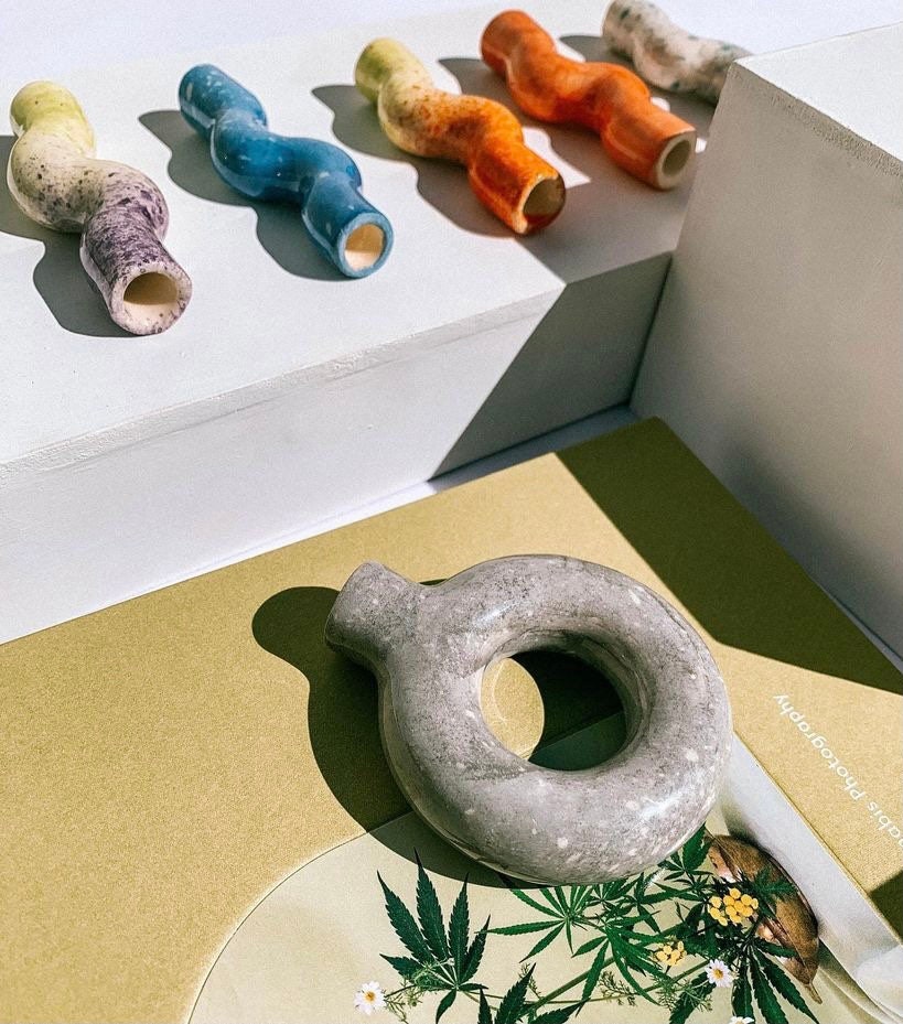 Art & Collectibles Squiggle Ceramic Pipe Handmade Ceramic Pipes Cute