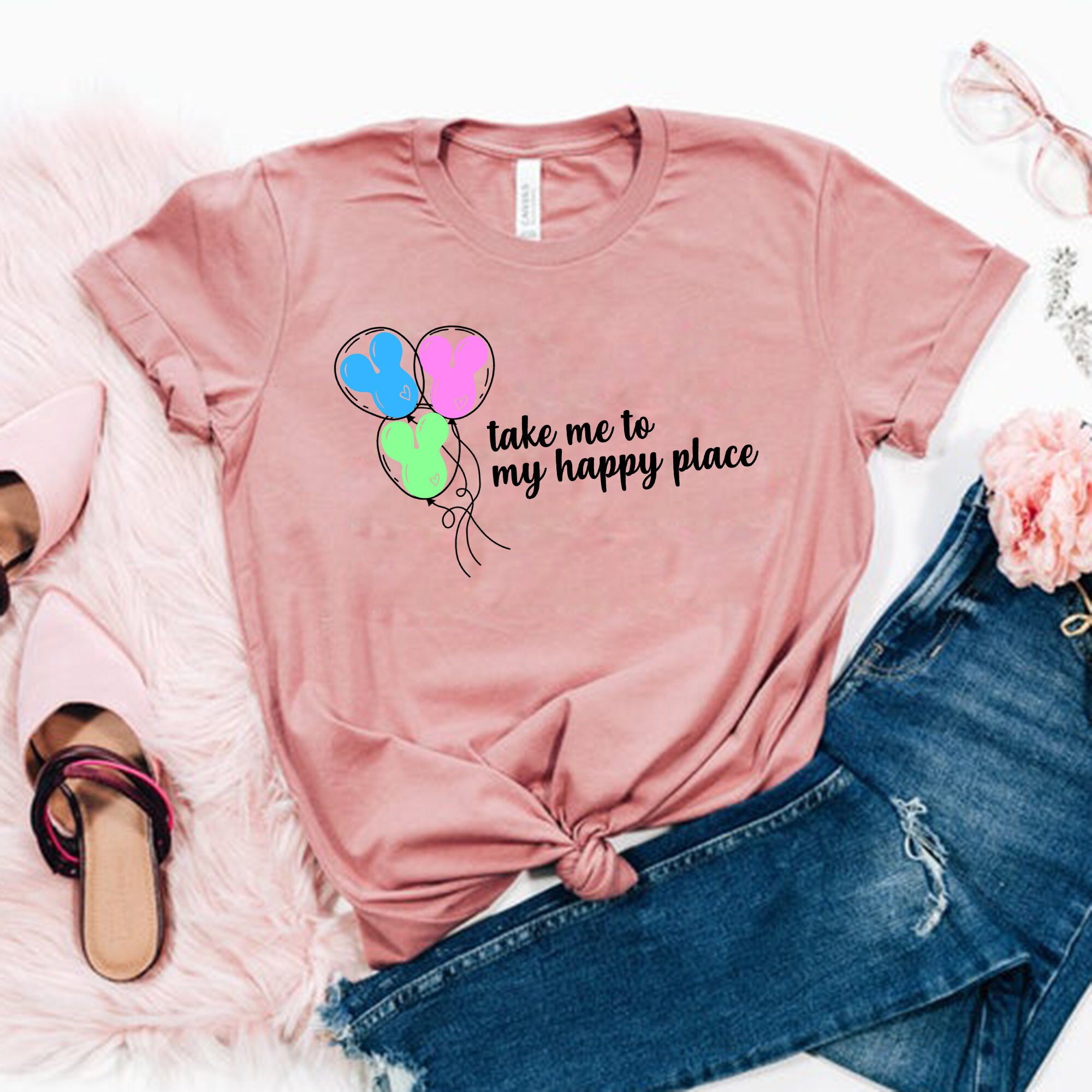 Disney Happy Shirt Disney Balloon Shirt My Happy Place Etsy