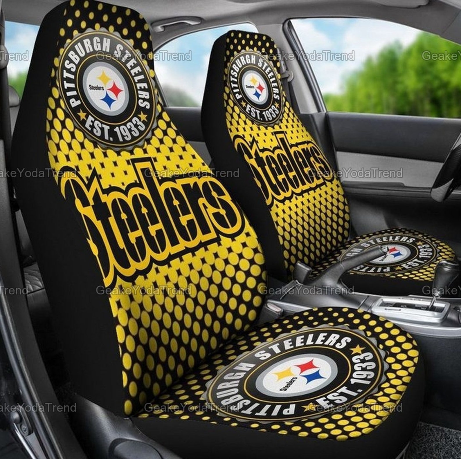 Pittsburgh Steelers Car Seat Cover NFL Car SeatWhite Etsy