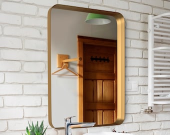 Bathroom Mirror For Wall - Black Mirror, Mirror for Bathroom, Black Vanity Mirror - Easy to Install, Mounting Hardware Included (Recessed)