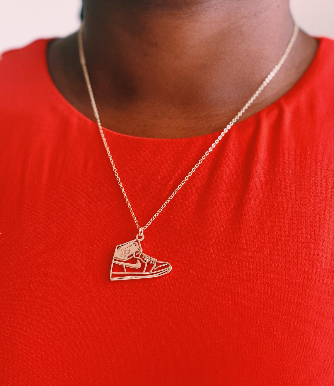 Air Jordan Sneaker Necklace 18 K Gold Silver 18 K Rose Etsy