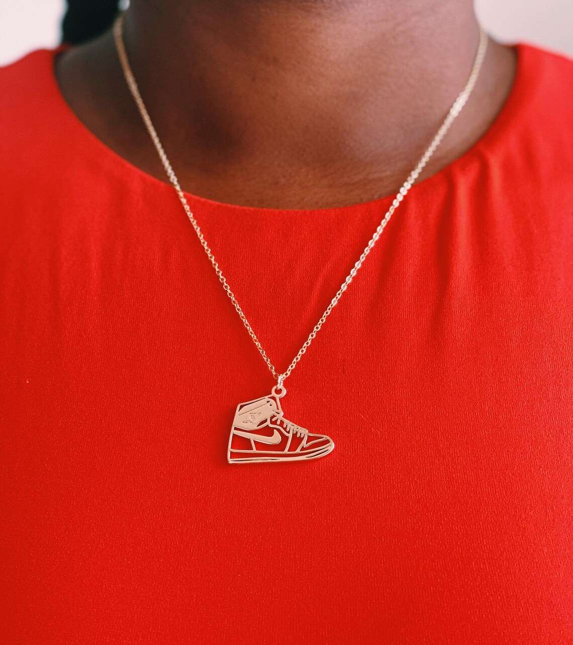Air Jordan Sneaker Necklace 18 K Gold Silver 18 K Rose Etsy