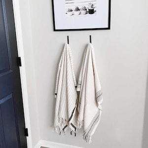 Softened Linen Bath Towel, Turkish Peshtemal Towel, Large Linen Towel, Organic Cotton Throw, Organic Spa Beach Towel, Striped Travel Towel