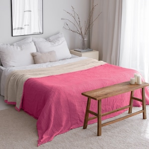 Muslin Bedspread Queen King, Cotton Bedspread, Twin Full Size Blanket, Adult Teen Summer Blanket, Organic Cotton Throw, Housewarming Gift