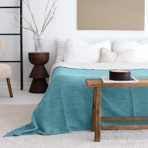 Luxury Cotton Bedspread, Hight Quality Turkish Blanket, Gauze Throw Blanket, Organic Bedspread Queen, King Size Coverlet, Oversize Blanket