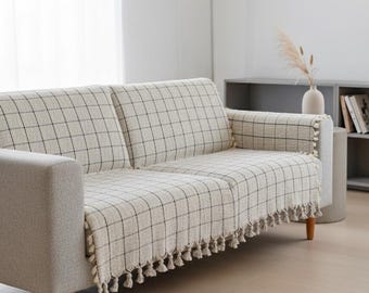 Soft Organic Turkish Cotton Blanket: Handwoven Bedspread Throw