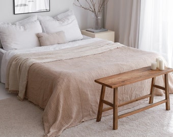 Colcha ligera de algodón, manta extragrande tamaño king, manta de algodón orgánico, colcha para cama individual o matrimonial.