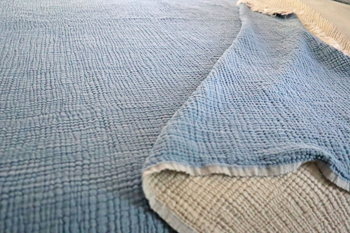 Muslin Blanket Throw Blue Soft Throw Gauze Blanket Turkish Etsy