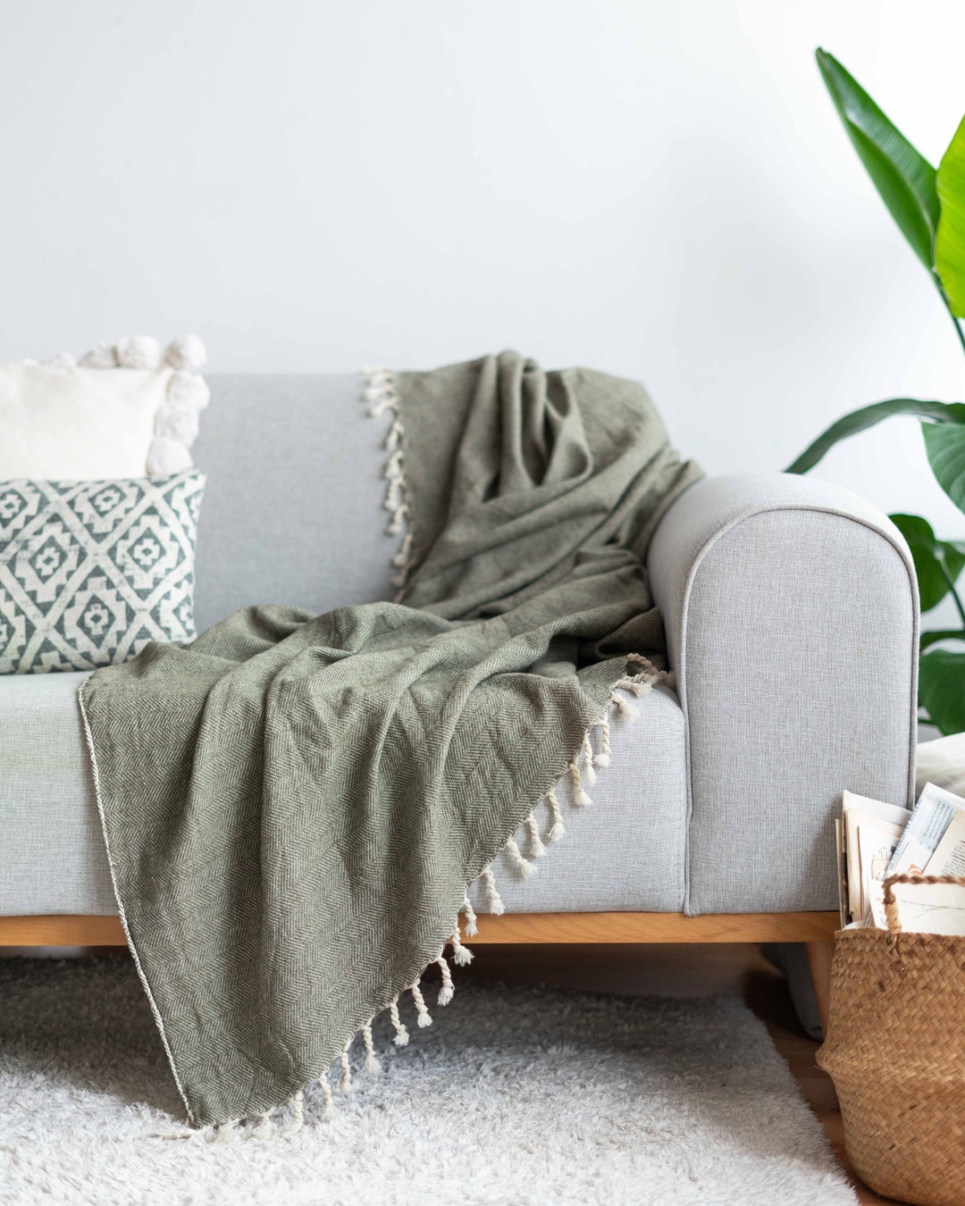 ORGANIC WOOL BLANKET Merino Wool Throw Blanket Soft Warm Etsy