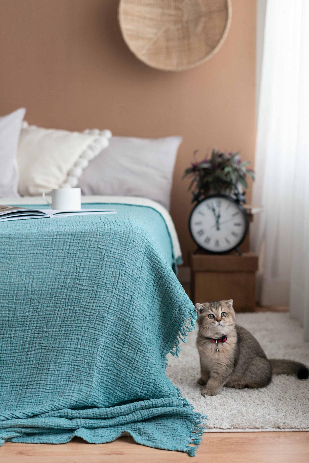 King Muslin Bed Cover Gauze Coverlet Queen 4 Layer Gauze Etsy