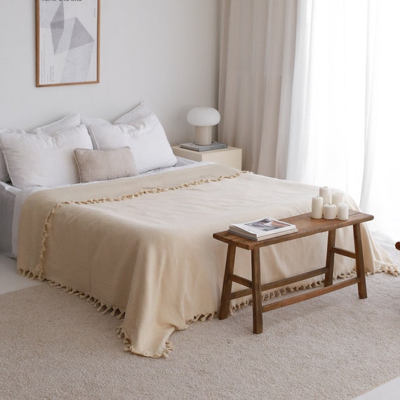 Cream king size throw sale