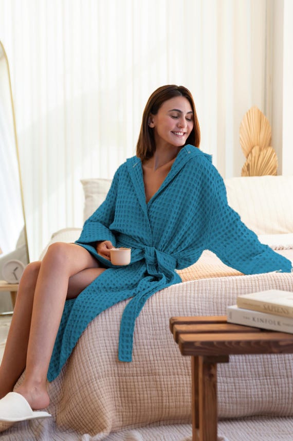 Coton Gaufre Robe De Chambre Coton Acheter Blanc 100{Robe De