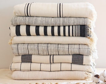 Turkish Cotton Throw Blanket, Summer Garden Blanket, Soft Lightweight Summer Blanket, Sofa Couch Throw Blanket, Boho Bed Blanket, Adult