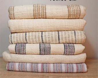 Large Linen Bath Towel, Turkish Cotton Throw, Handwoven Bath Towel, Natural Towel for Bathroom, Spa, Beach, Soft Ecofriendly Towel, 35x75inc