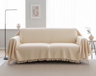 Organic Cotton Sofa Cover, Couch Throw Blanket, Boho Throw Blankets, Oversize King Bedspread