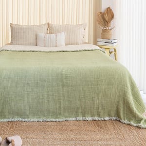 Twin Full Cotton Bedspread, Muslin Cotton Comforter, Queen King Size Bedspread, Super Soft Throw Blanket, Housewarming Gift, Turkish Cotton