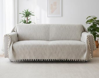 Housse en coton turc bio, housse de canapé, jetés bohèmes modernes, grand jeté de lit