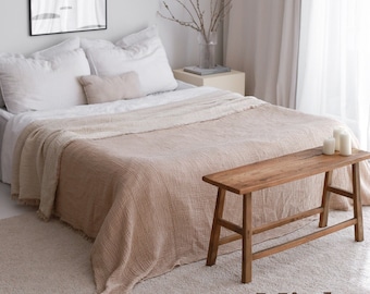 Lightweight Muslin Bedspread, Oversize King Bedspread, Organic Cotton Throw, Summer Throw Blanket, Full Twin Coverlet, Housewarming Gift