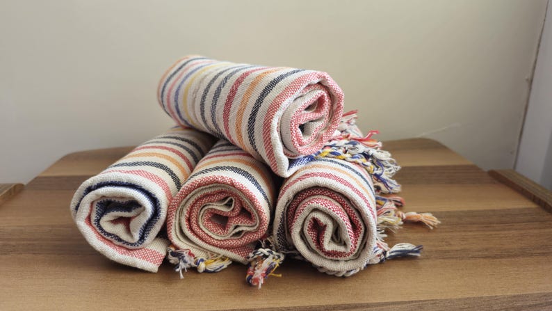 Turkish Linen Tea Towel, Boho Kitchen Towels image 9