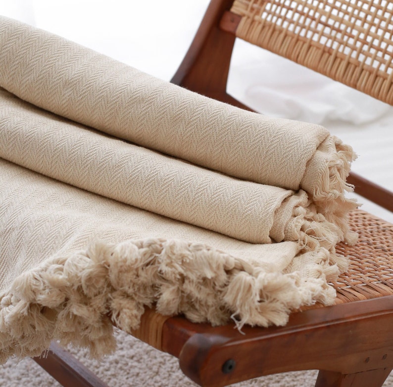 Weiche, warme Quaste, Decke, Decke aus Bio-Baumwolle, Decke aus Baumwolle, Königin König, Sofa Couch Decke, leichte große Bettdecke Bild 6