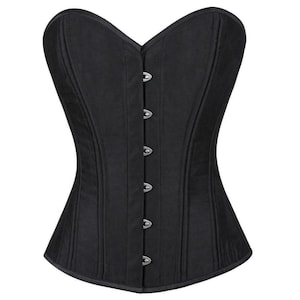 Corset Bustier Top S M Small Medium Black Red Satin Lace-Up Emo Mall Goth  Gothic