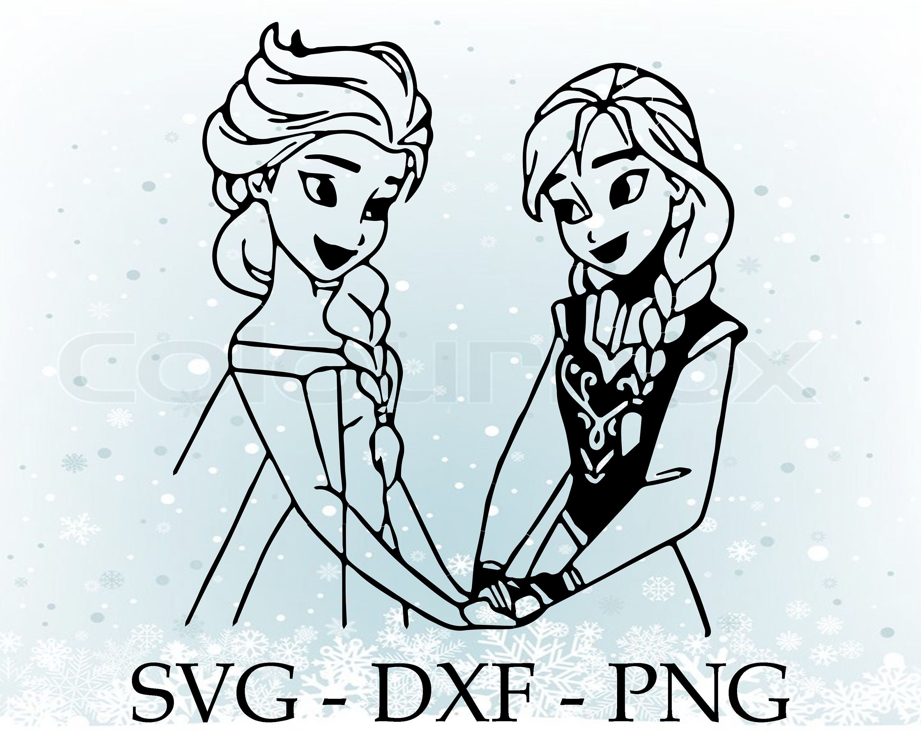 Elsa And Anna svg png dxf Disney Frozen svg png dxf | Etsy