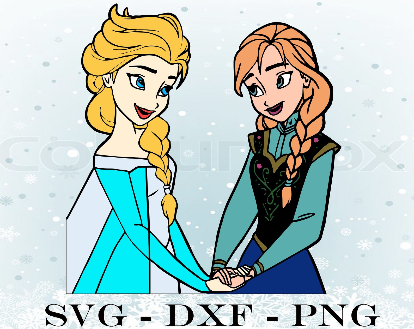 Elsa And Anna svg png dxf Disney Frozen svg png dxf | Etsy