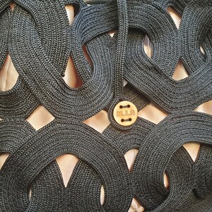 Black Handmade Rope Woven Bag, Handwoven Shoulder Bag, Evening Bag ...
