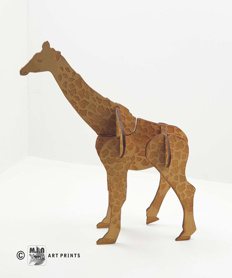 Wooden Giraffe 3D Figure Toy Figure From Different Materials Etsy