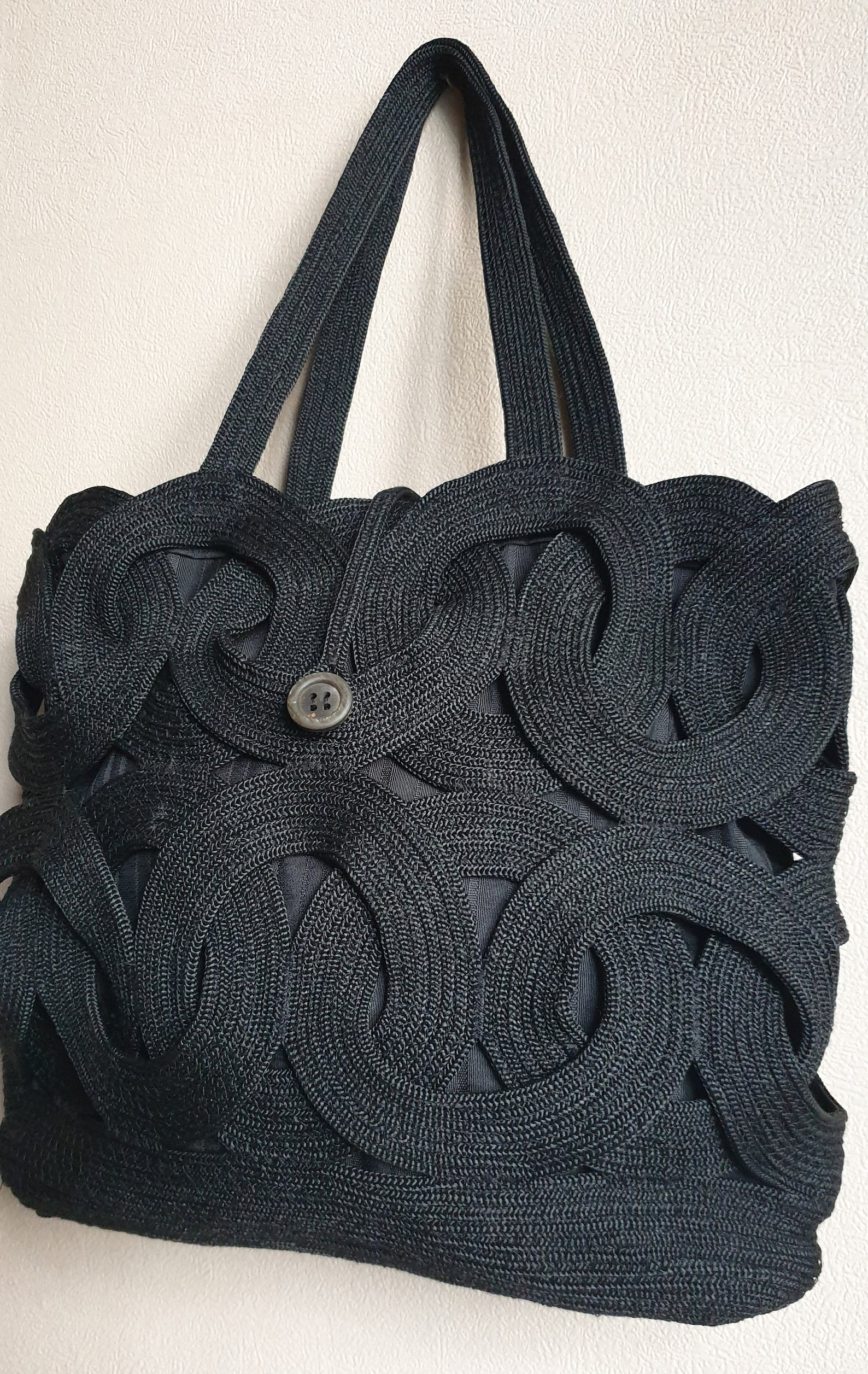 Woven Tote Bag Soft Rope Casual Handbag.