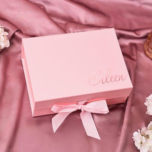 Personalized Bridesmaid Proposal Box with Rose Gold Foil Name, Custom Gift Boxes, Magnetic Box, Will You Be My Maid of Honor, Fall Host Gift