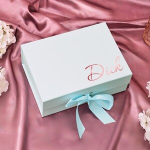 Personalized Bridesmaid Box with Rose Gold Foil Name, Custom Gift Boxes, Magnetic Box, Will You Be My Maid of Honor Proposal, Fall Host Gift
