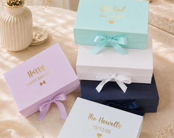 Alles Gute zum Geburtstag leere Geschenkbox | Personalisierte Geschenkbox | Mittelgroße Magnetkisten | Faltbare Boxen nach Maß | 30.Geburtstag Geschenke für Sie / Ihn