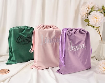 Drawstring Bag,Custom Name Velvet Gift Bag,Jewelry Storage,Cosmetic Handbag,Velvet Gift Pouches,Wedding Favor bags,Gift & Party Favor Bags